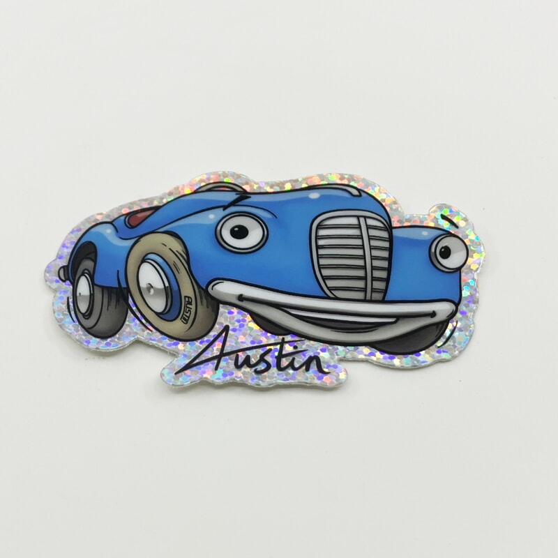 Austin Reeves Sticker Austin Character Sticker - Glitter front view