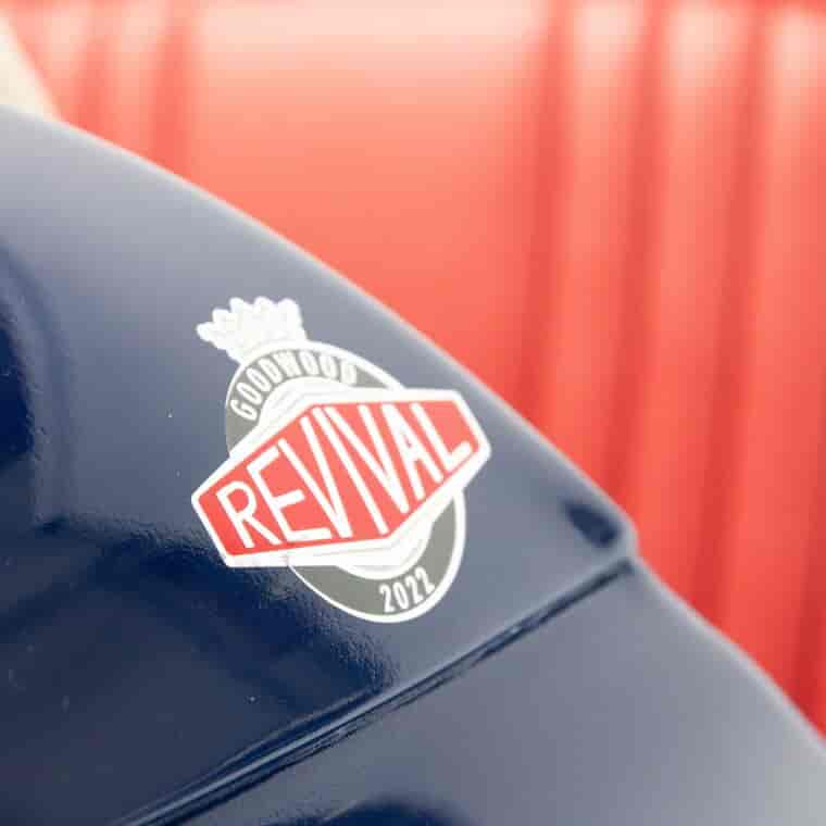 Close up of Goodwood Revival entrance sticker